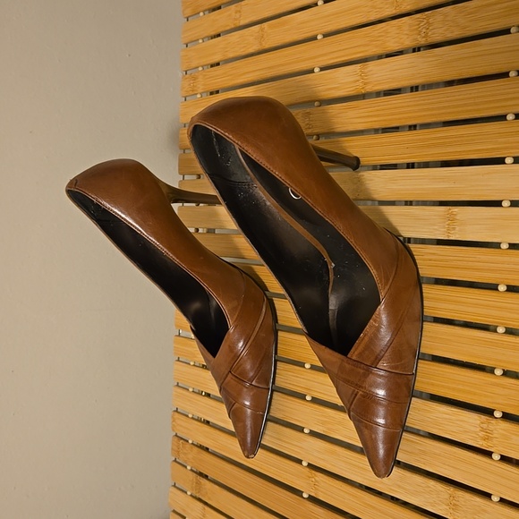 Aldo brown leather pointy toed heels - Picture 6 of 12